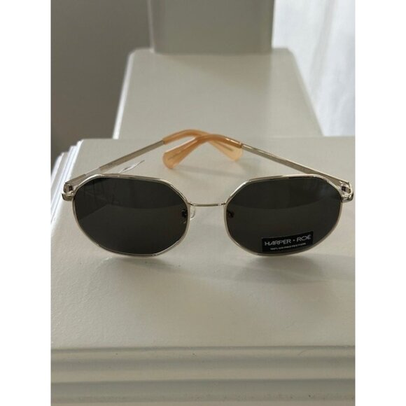 HARPER + ROE Rx’able Sunglasses Shiny Light Gold HR3003 56-18-139 Wire Geometric - Picture 1 of 11